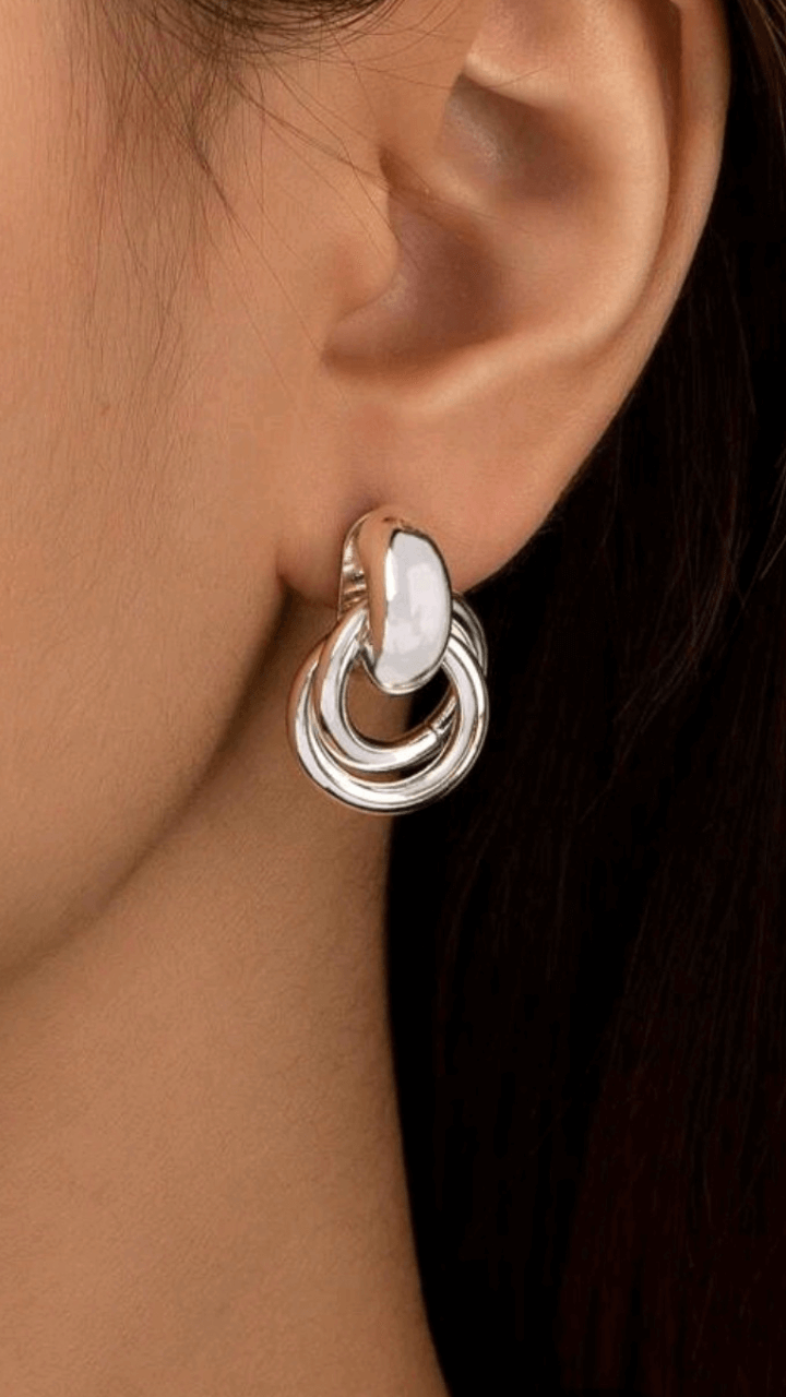 Circle Button Drop Earring JU0192