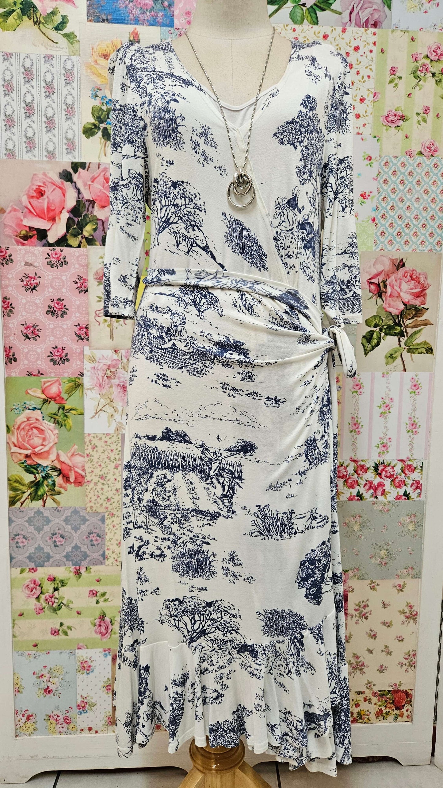 Blue & White Dress CZ002