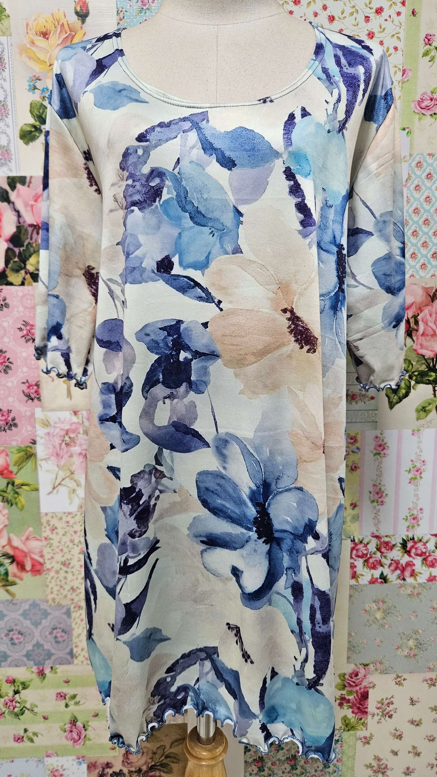 Blue Floral Top VB0174