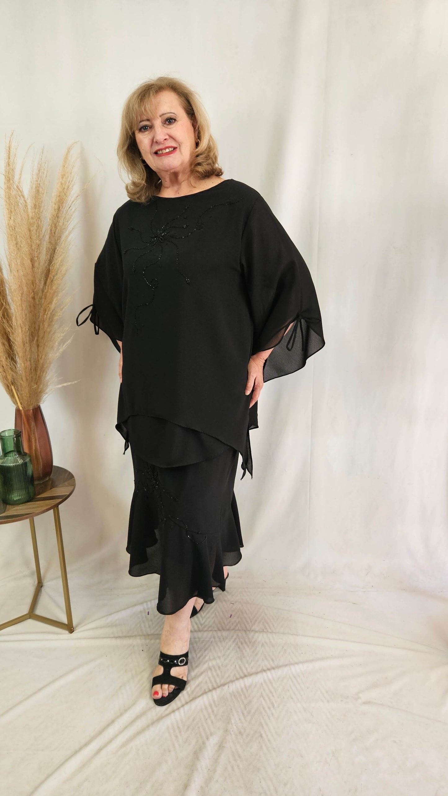 Black 2-Piece Skirt Set VI032