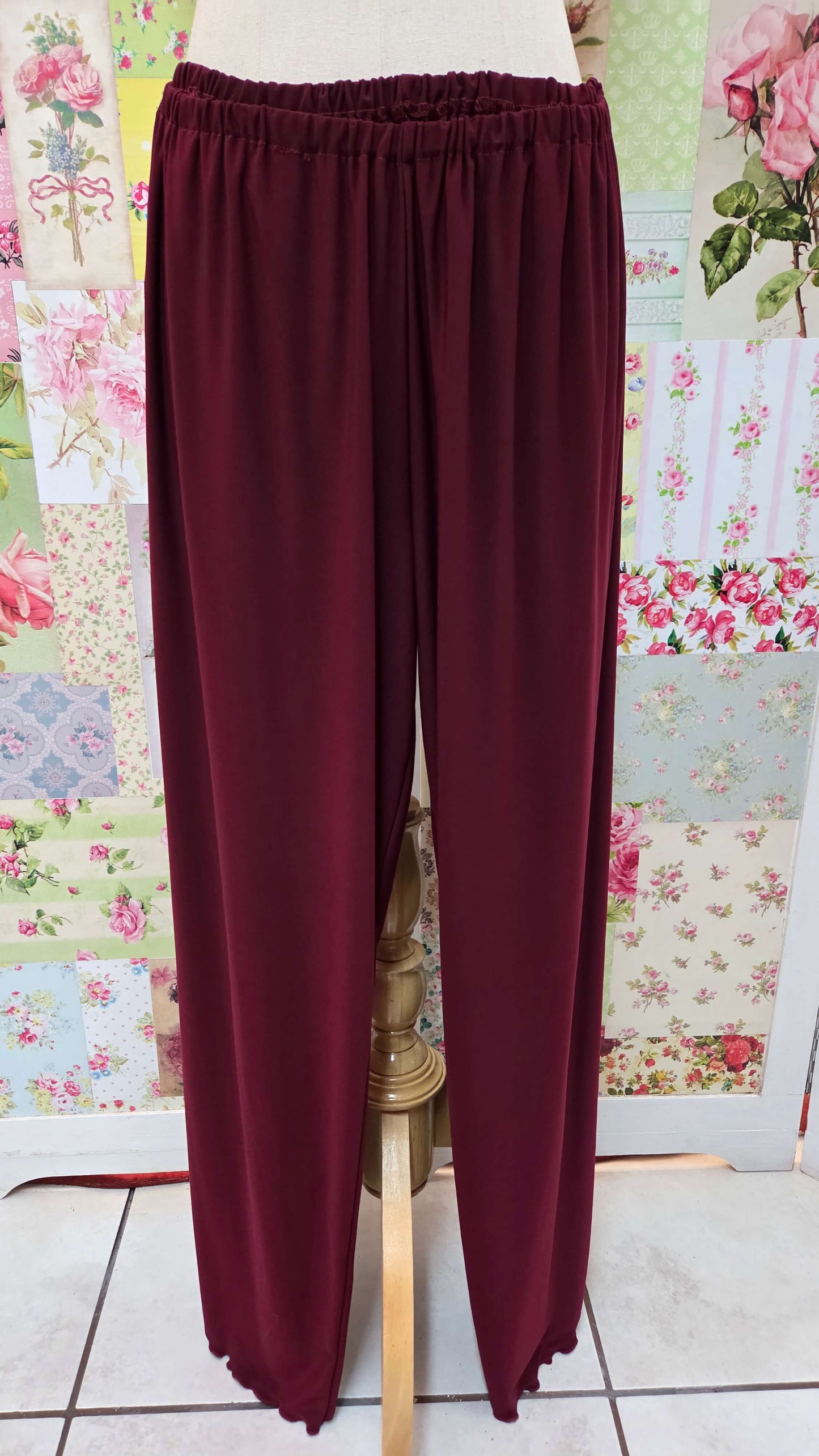 Burgundy 3-Piece Pants Set LR0478