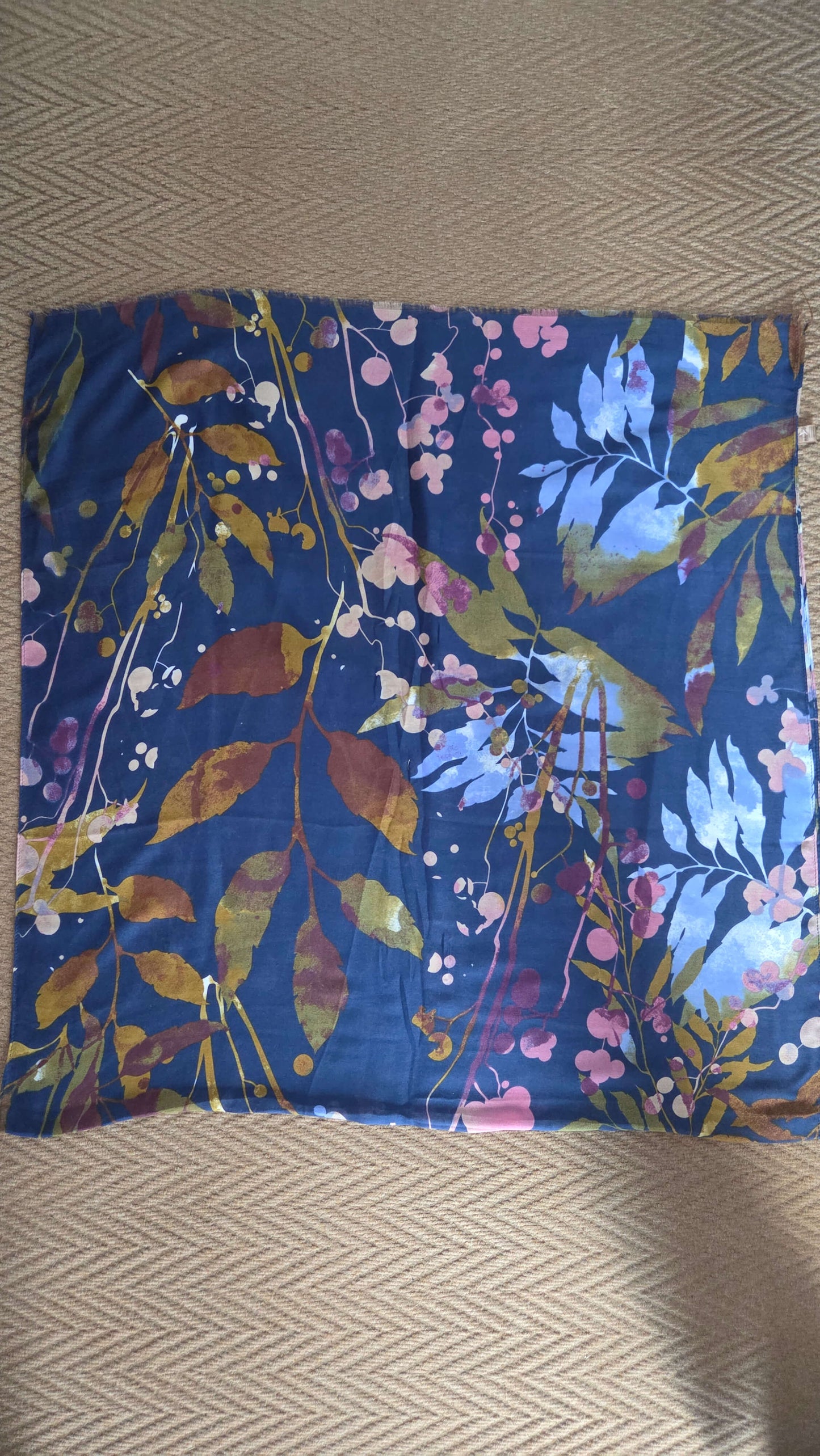 Blue Printed Pashmina SE0300