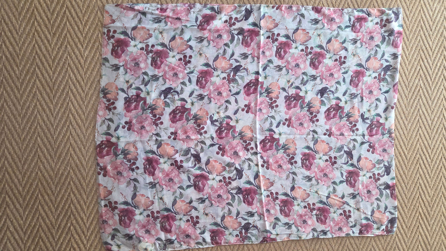 Burgundy Printed Scarf SE0306
