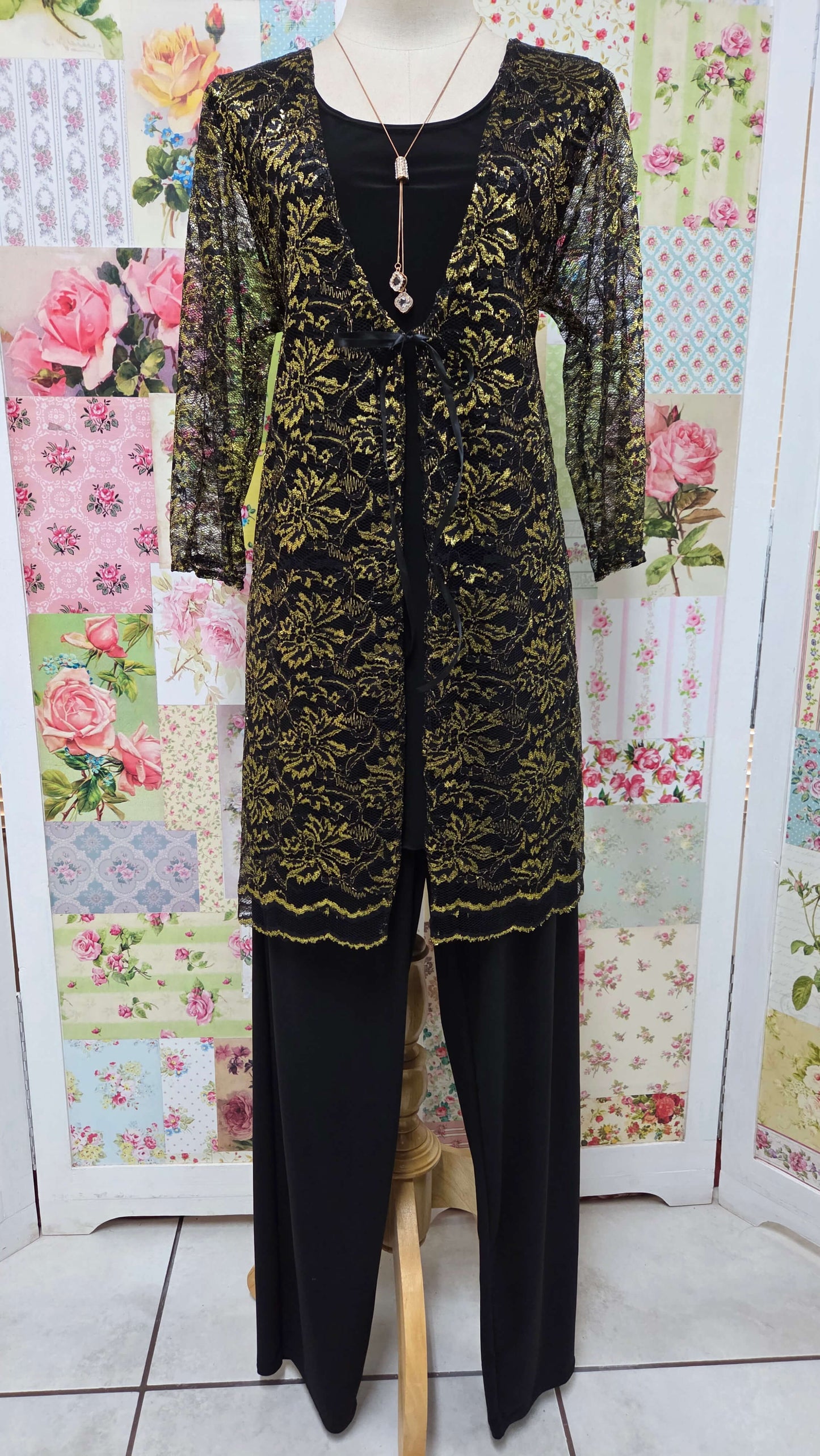 Black & Gold Lace Jacket PG0106