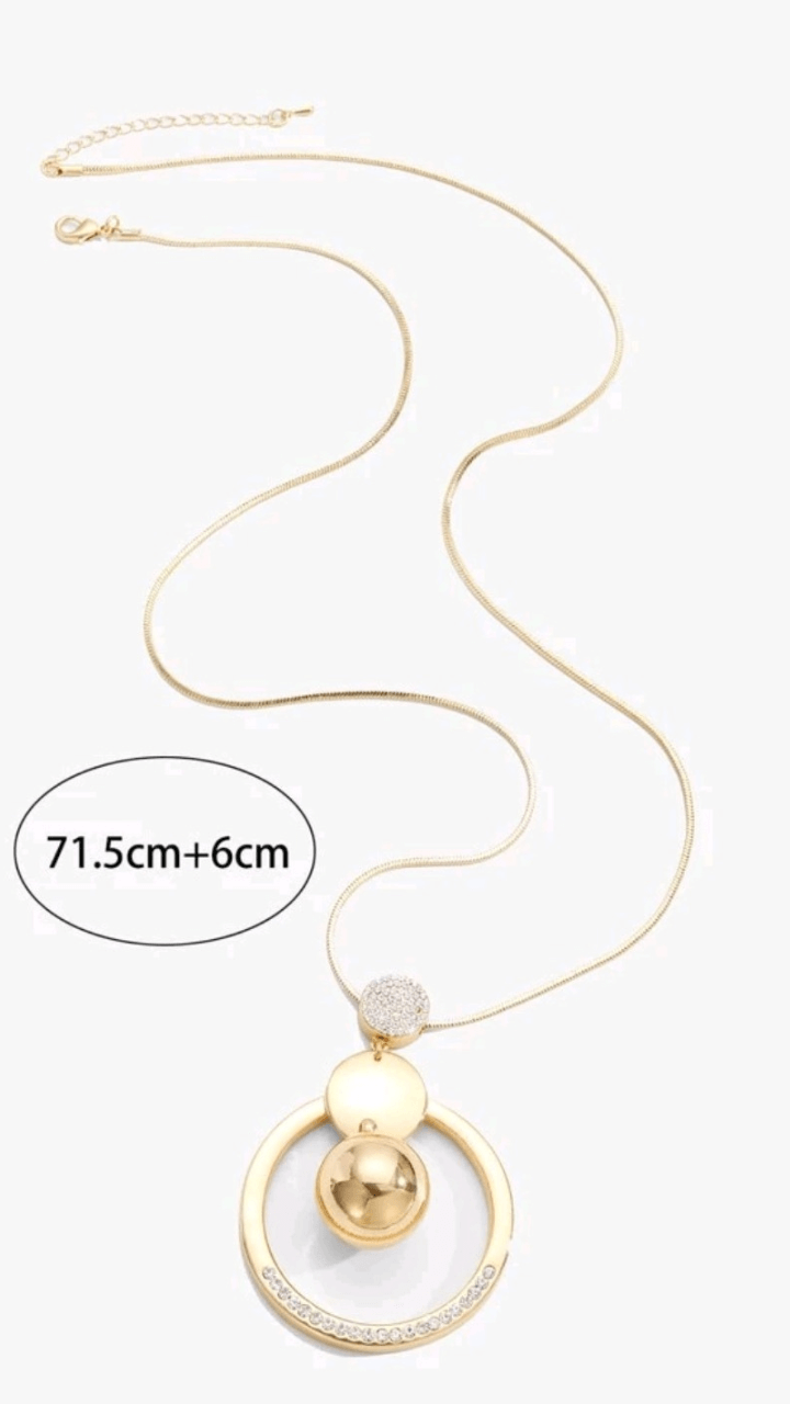 Gold Round Necklace JU0402