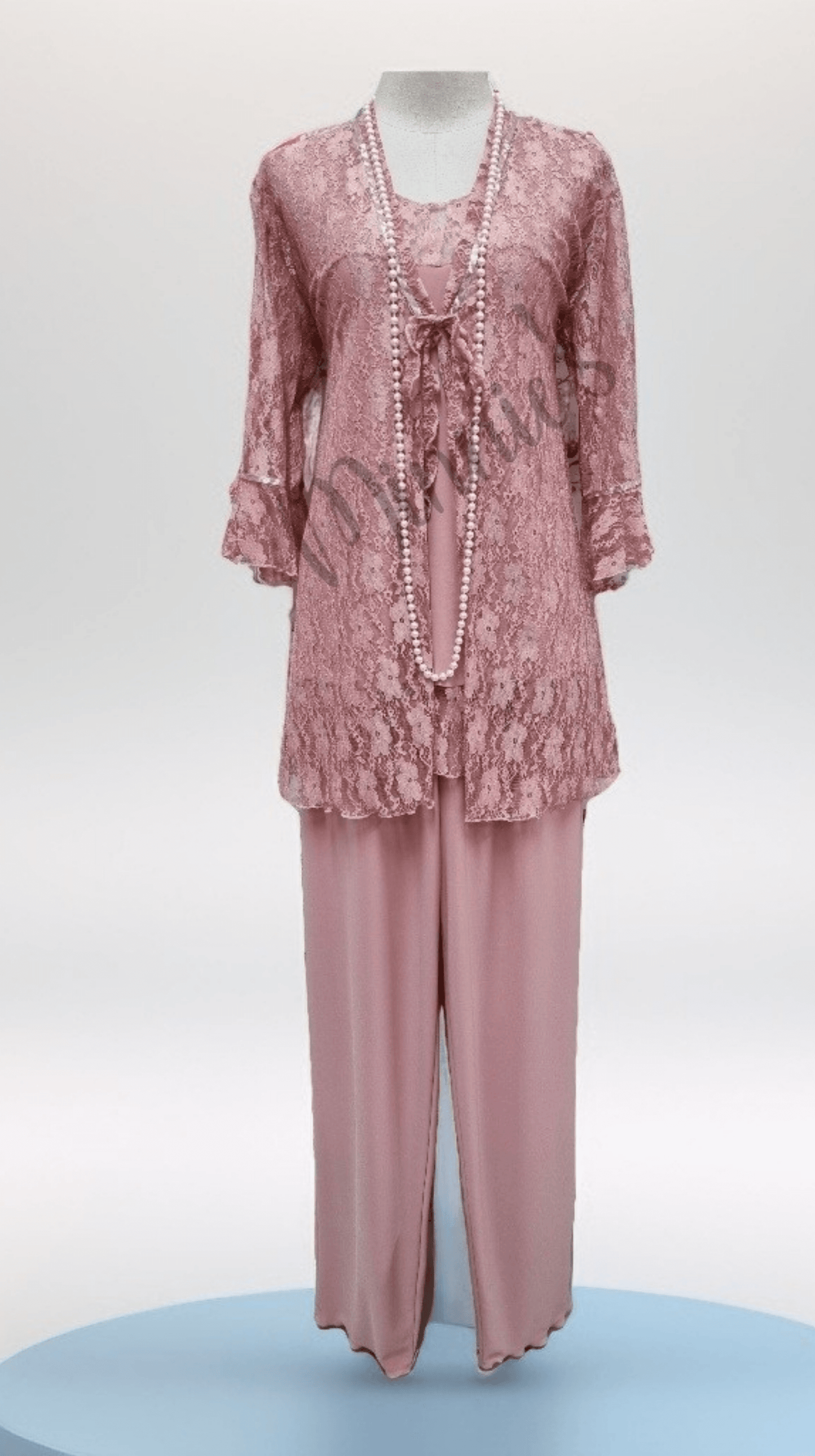 Dusty Pink 3-Piece Pants Set LR0358