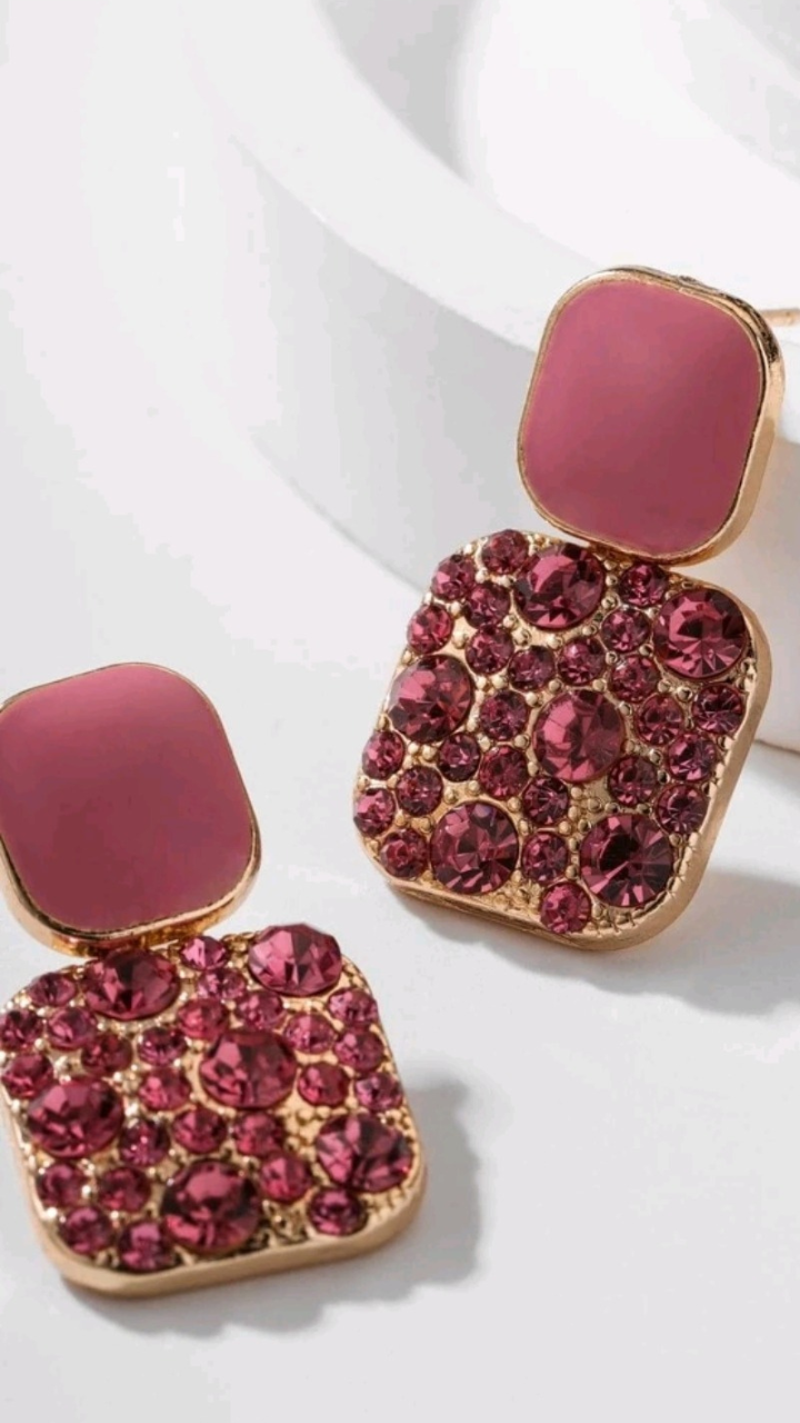 Pink Rhinestone Earing JU0274