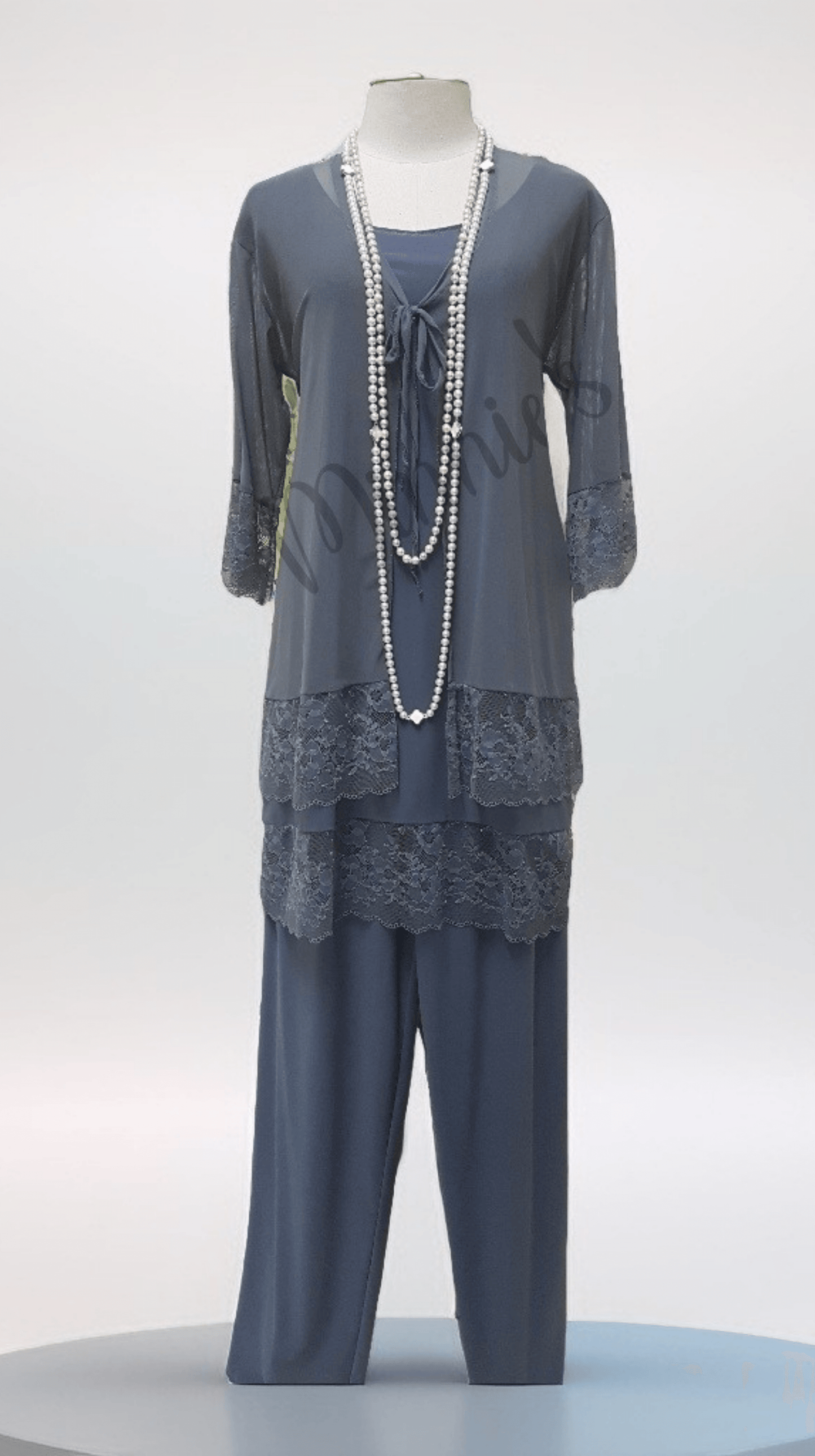 Charcoal Grey 3-Piece Pants Set LR0128