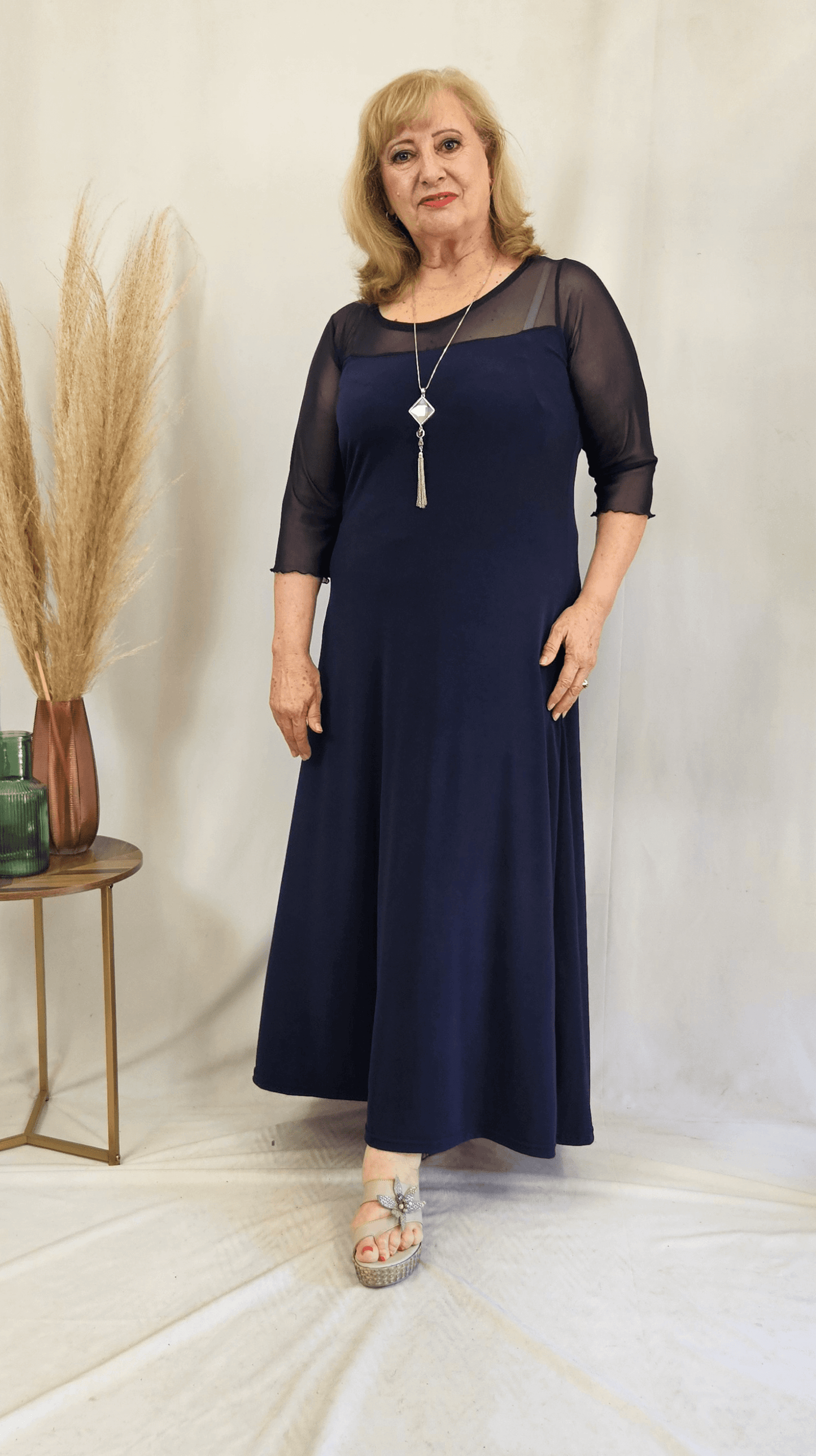 Navy Blue 2-Piece Dress Set CH0316