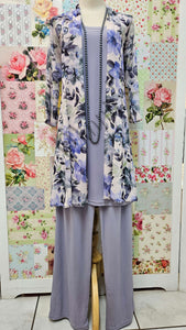 Soft Lilac & Grey 3-Piece Pants set SH0126