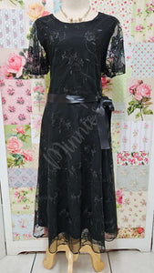 Black Embroidered Dress BU0455