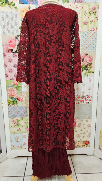 Burgundy 3-Piece Dress Set LR0596