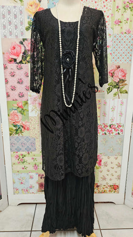 Black 2-piece Dress Set LR0652
