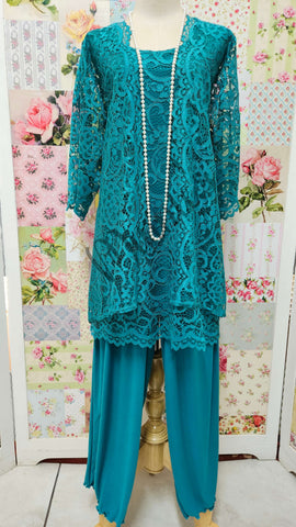 Turquoise 3-Piece Pants Set LR0620