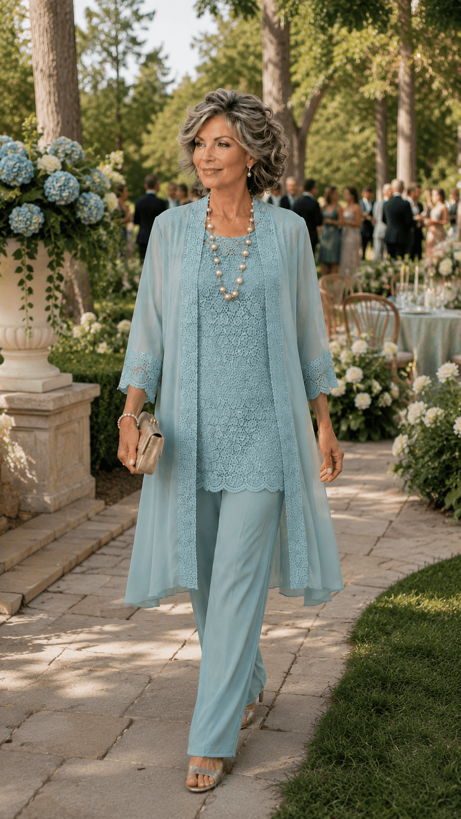 Soft Duck Egg Blue Pants Set LR0434
