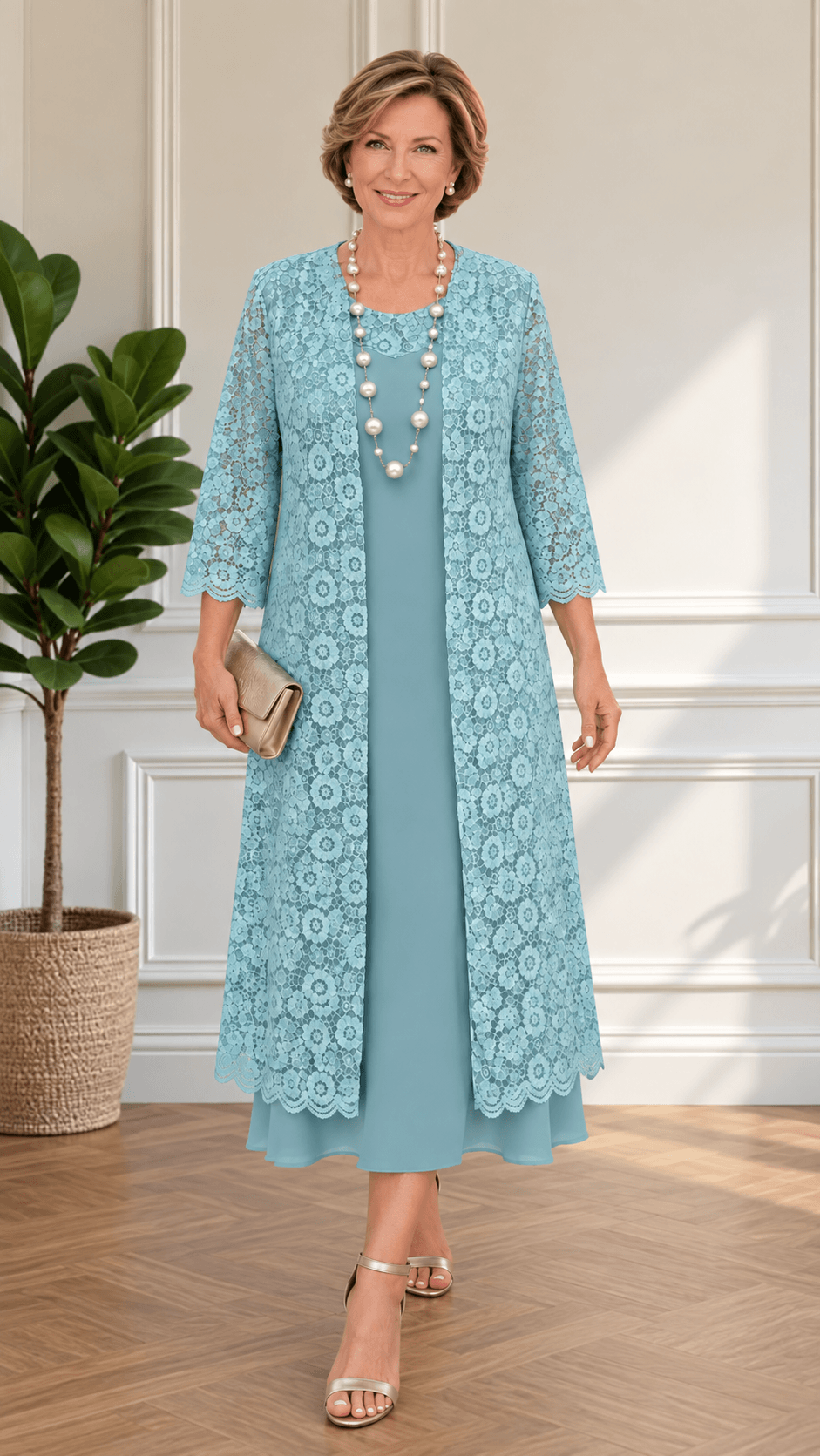Duck Egg Blue 2-Piece Dress Set LR079