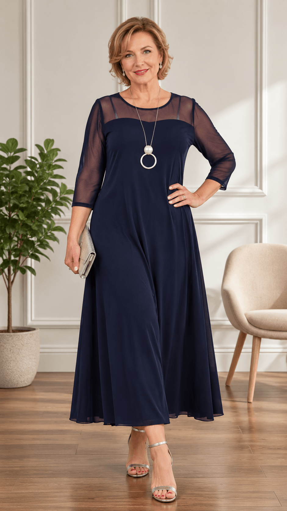 Navy Blue Dress CH0677