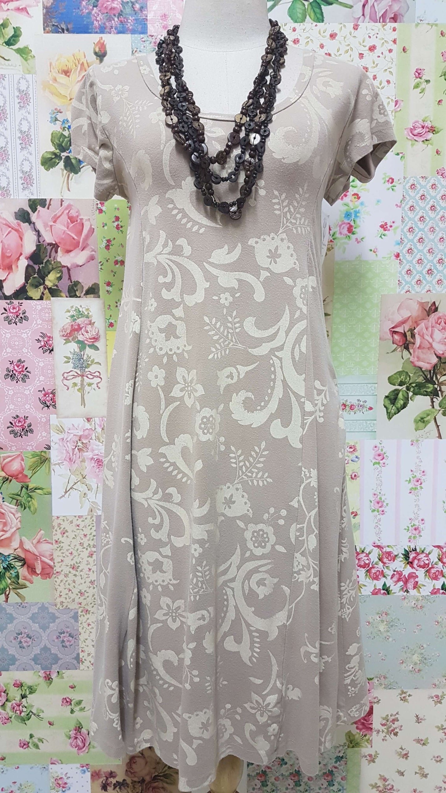Light Mocha & Beige Dress PD003