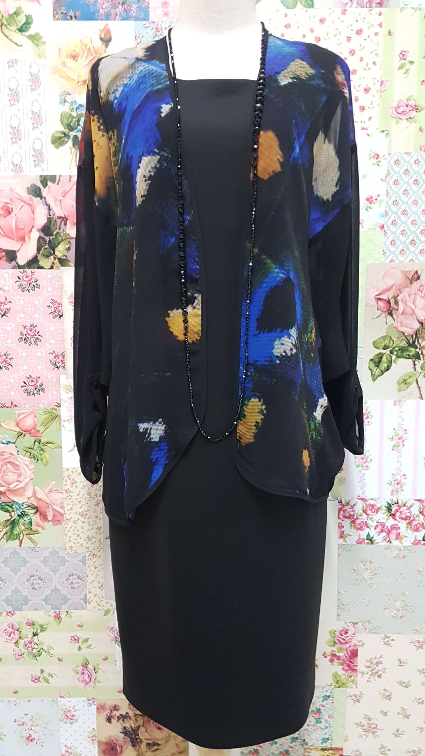 Black & Blue Printed Top MY0102