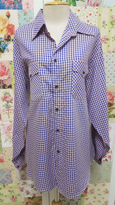 Blue & Pink Check Blouse CE036