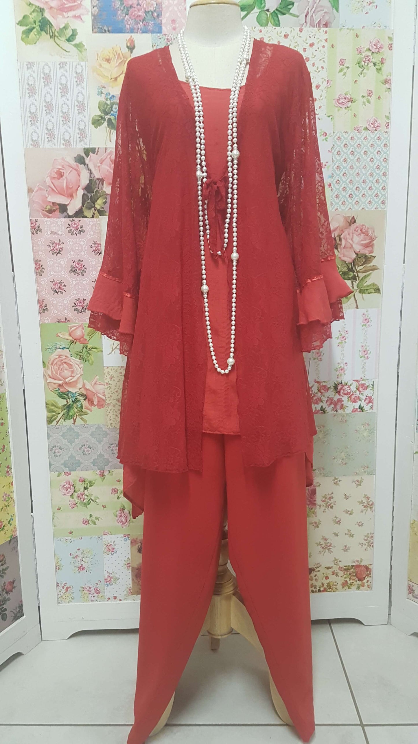 Red 3-Piece Pants Set LR0278