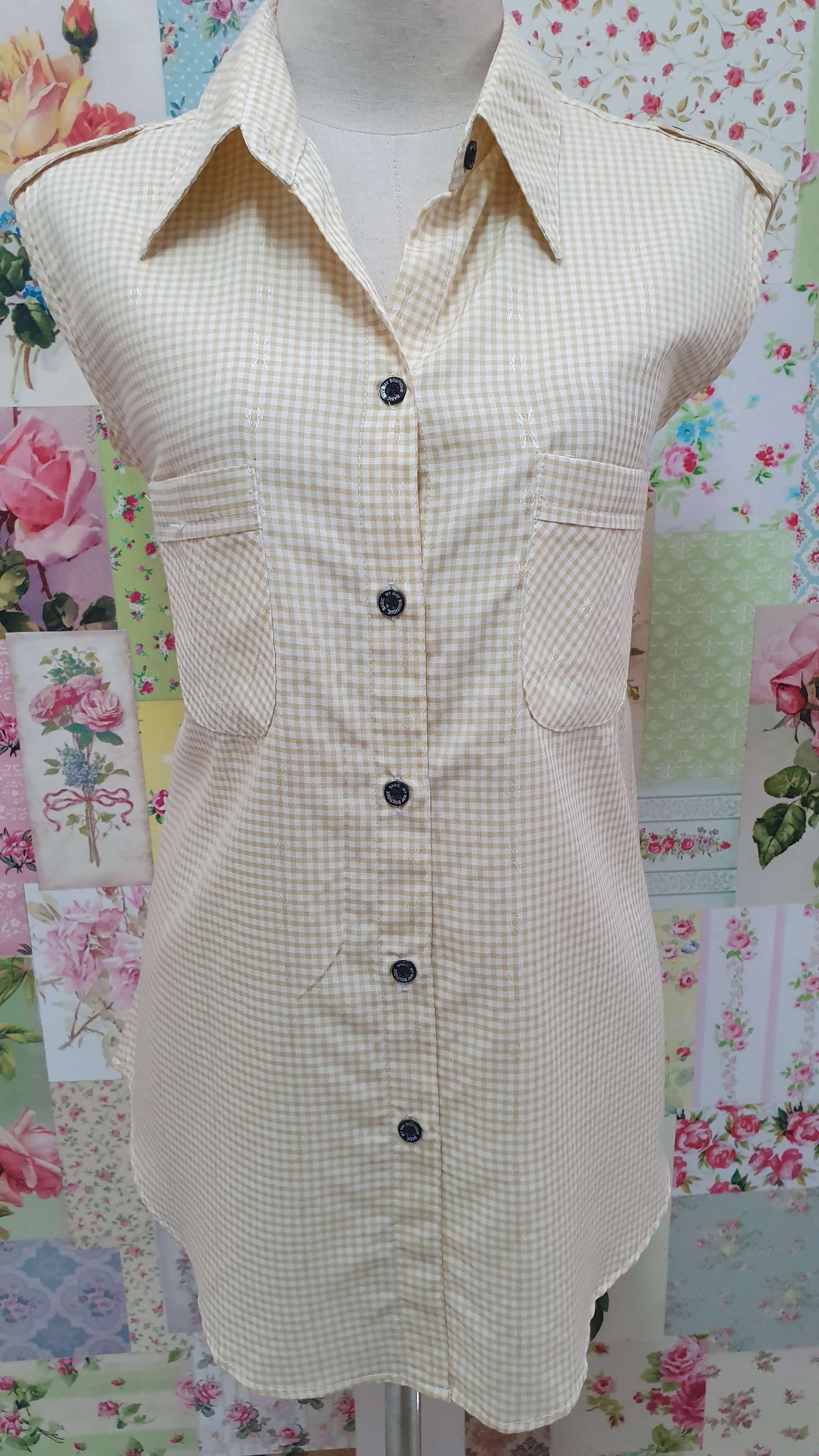 Yellow Check Blouse CE0138