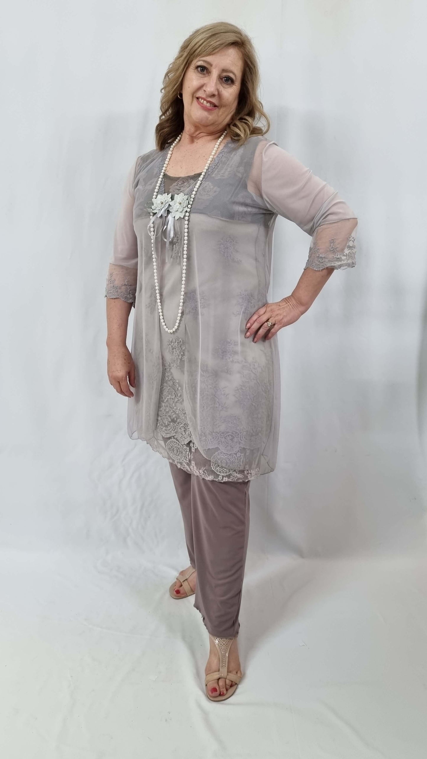 Grey & Mocha 4-Piece Pants Set ML0179