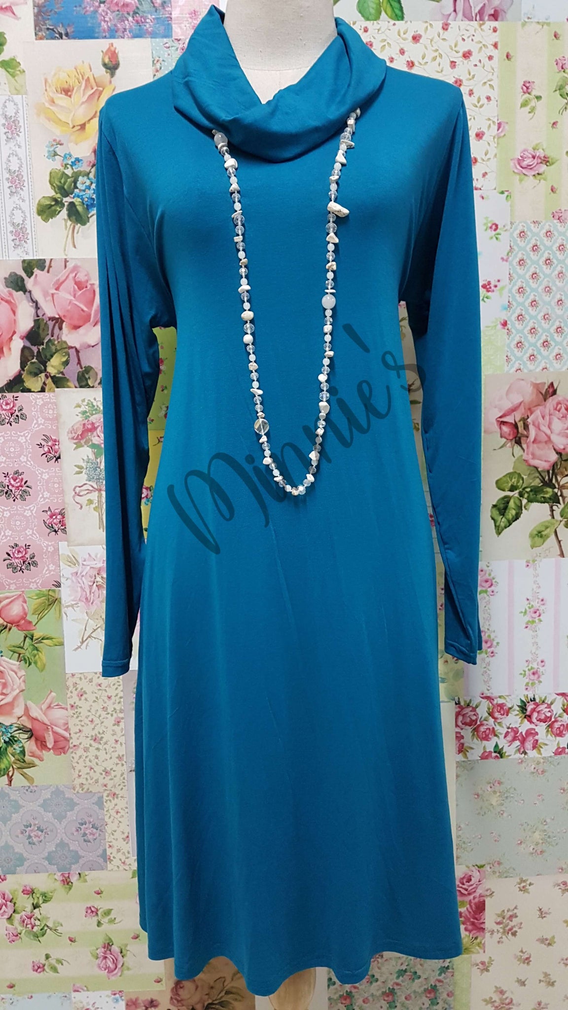 Teal Cowl Neck Top MD0203