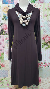 Chocolate Brown Cowl Neck Top MD0182