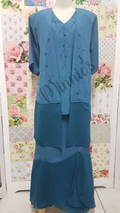Teal Blue 3-Piece Skirt Set HE062