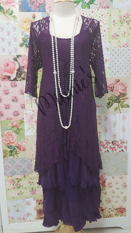 Grape Lace 2-Piece Dress GD013