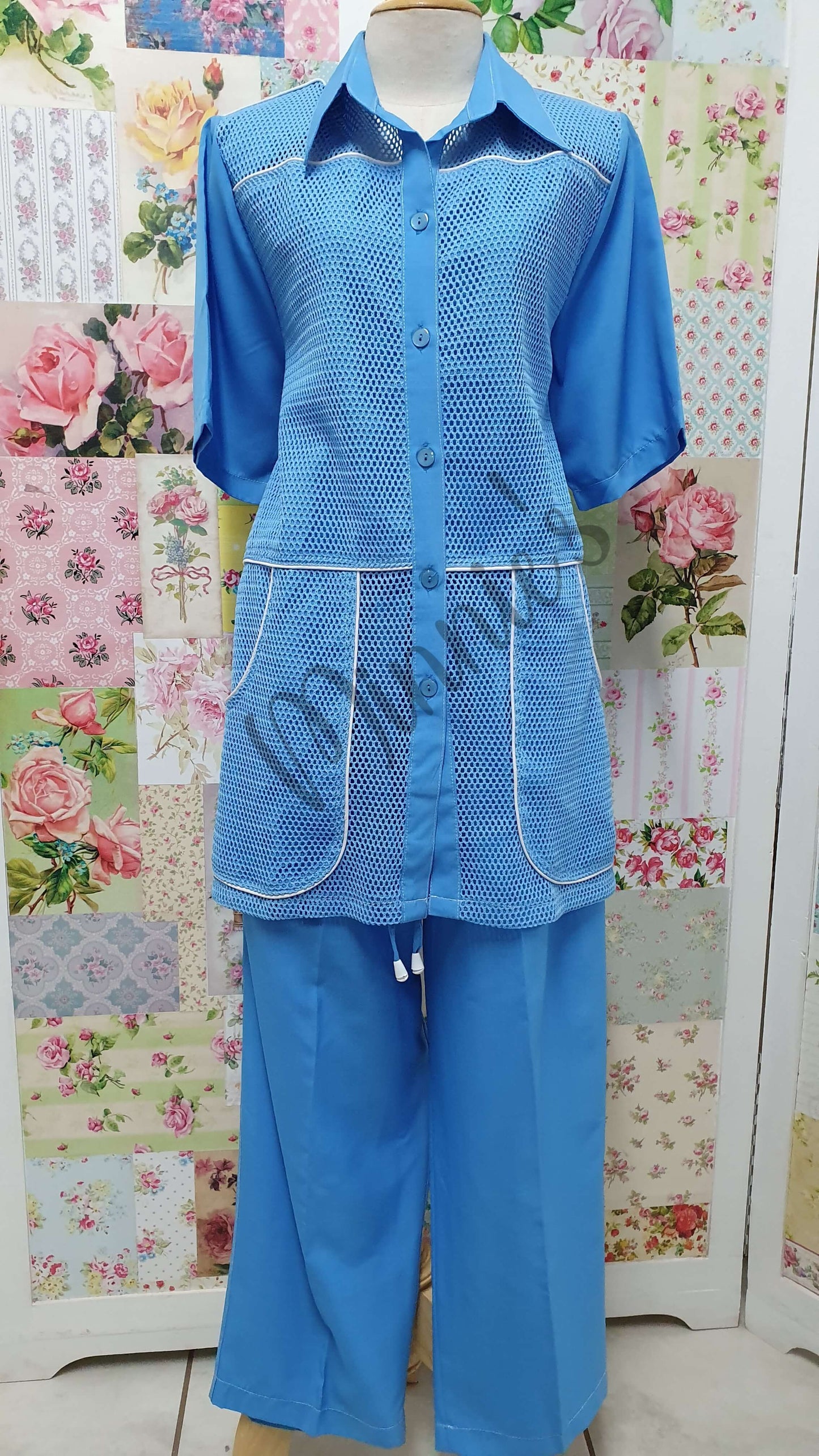Light Blue 3-Piece 3/4 Pants Set BS0129