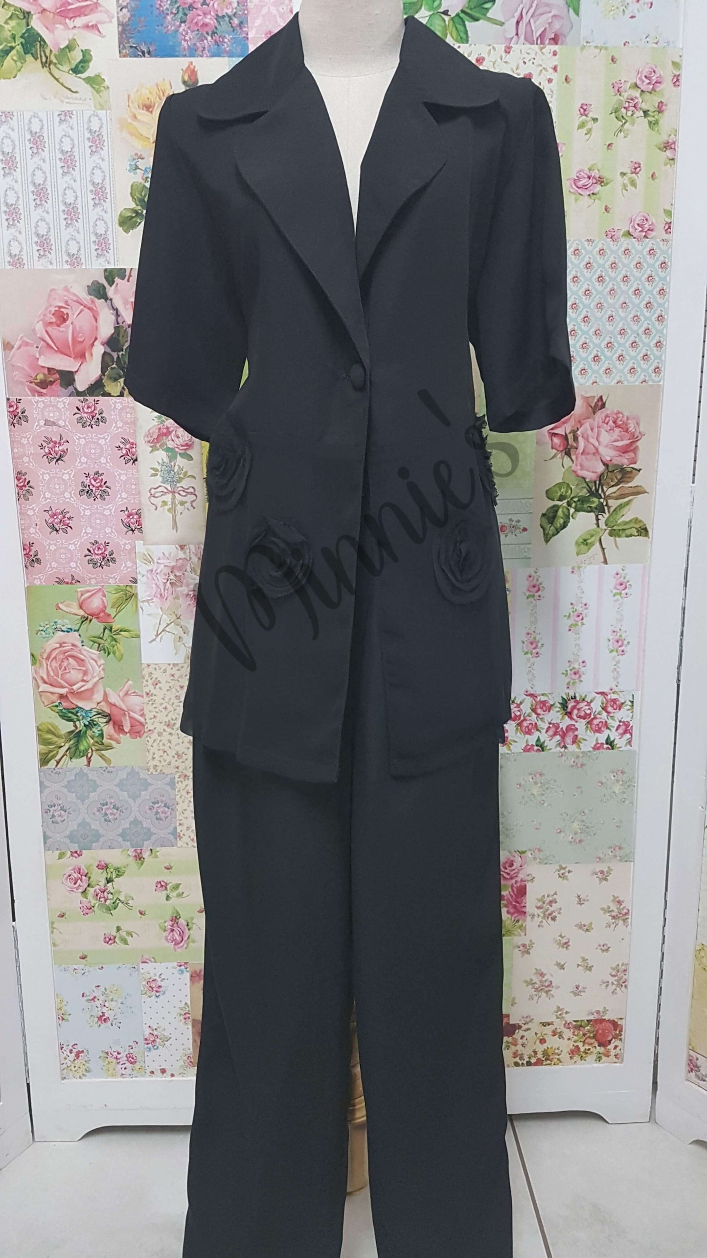 Black 2-Piece Pants Set BS0113