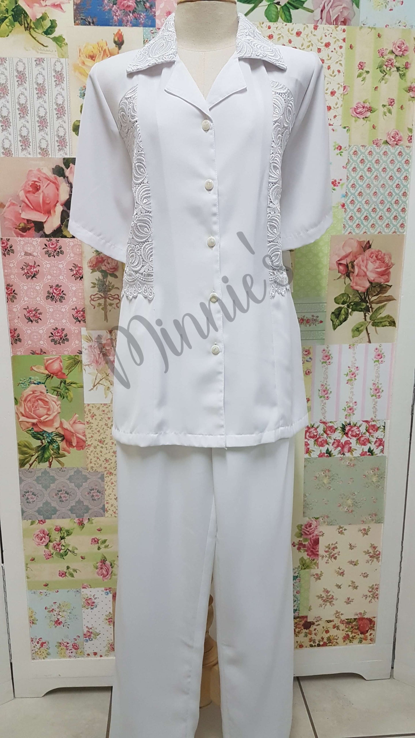 White 2-Piece Pants Set BS060