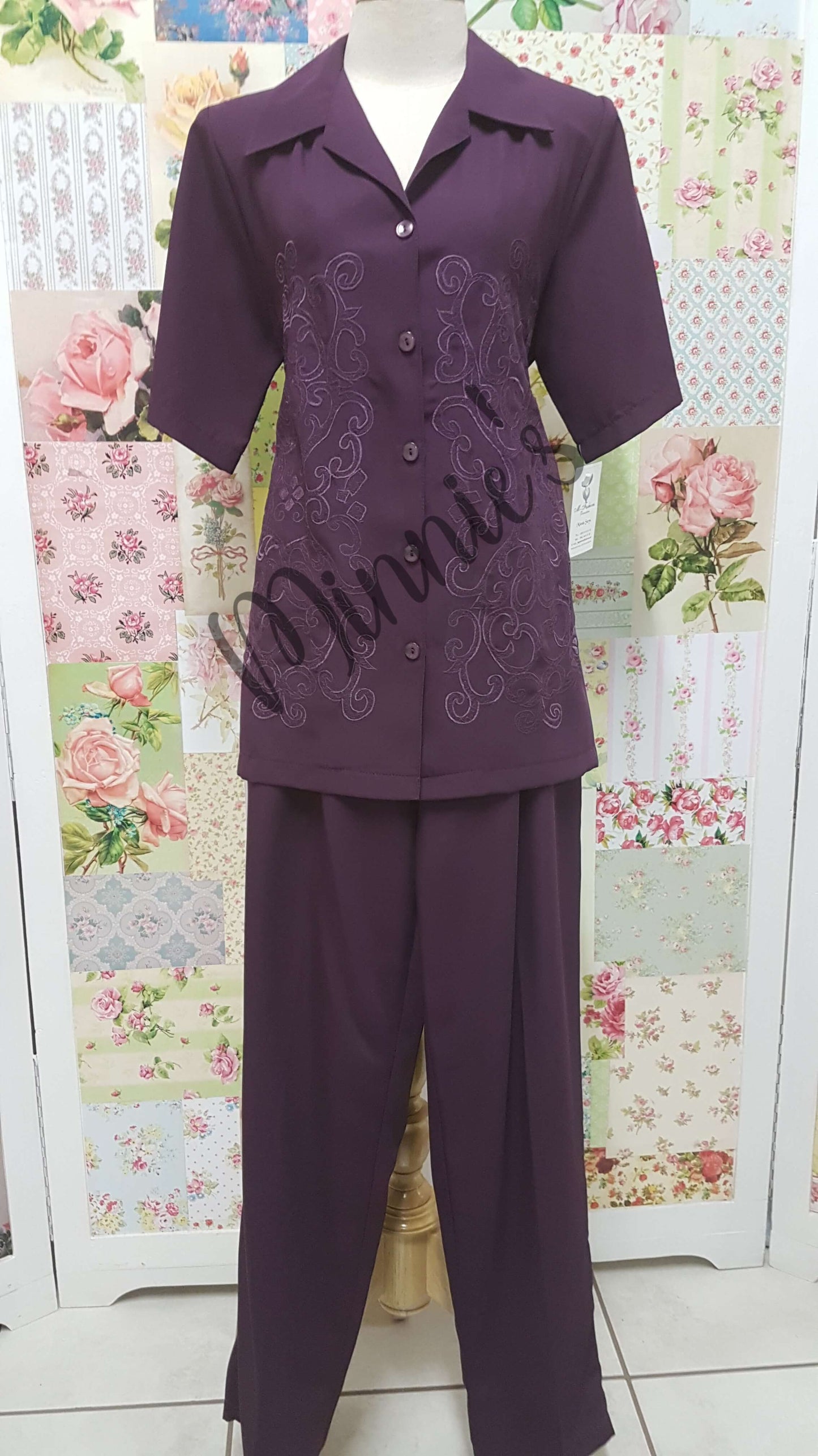 Plum 2-Piece Pants Set BS063