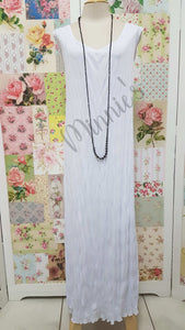 White Crushed Long Dress LR0140