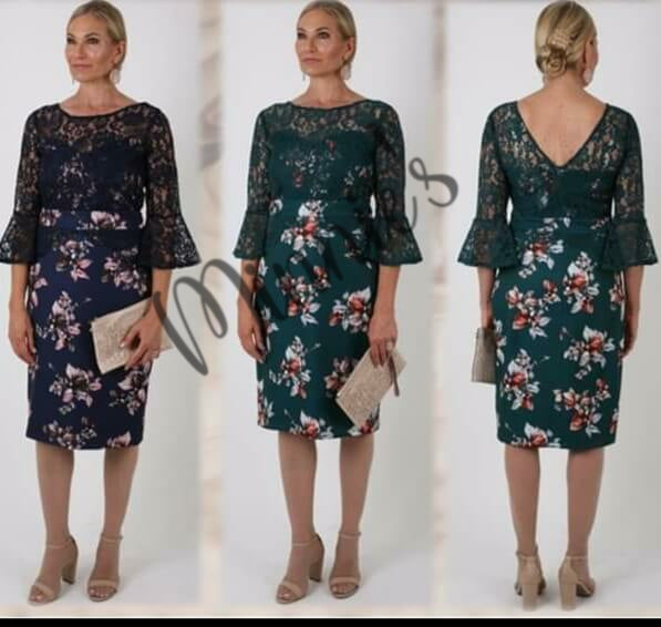 Navy Lace Floral Dress NA0107