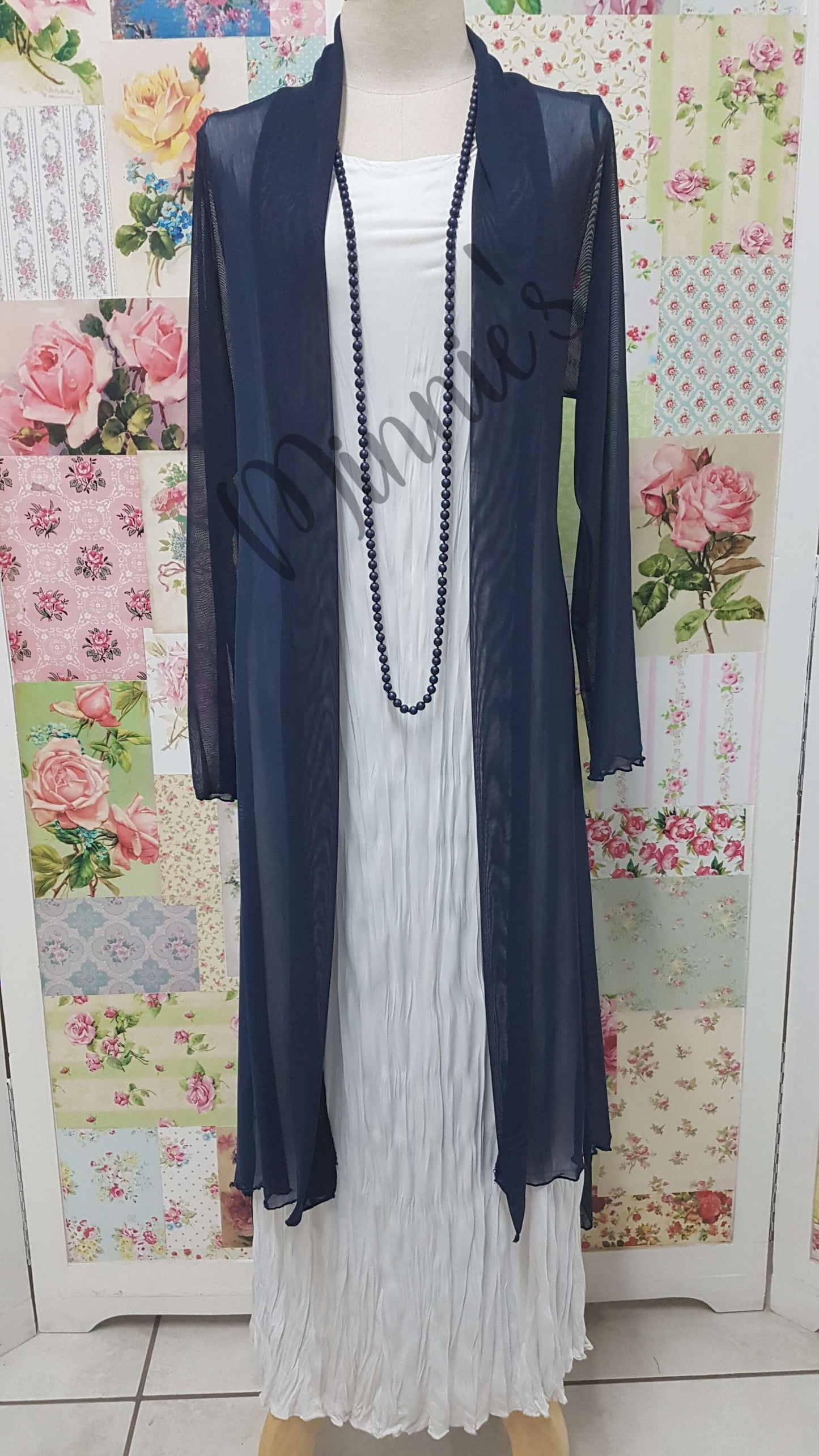 Navy Mesh Long Sleeve Jacket PG0219