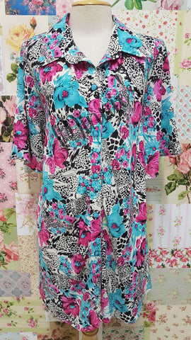 Pink & Turquoise Blouse BT0188