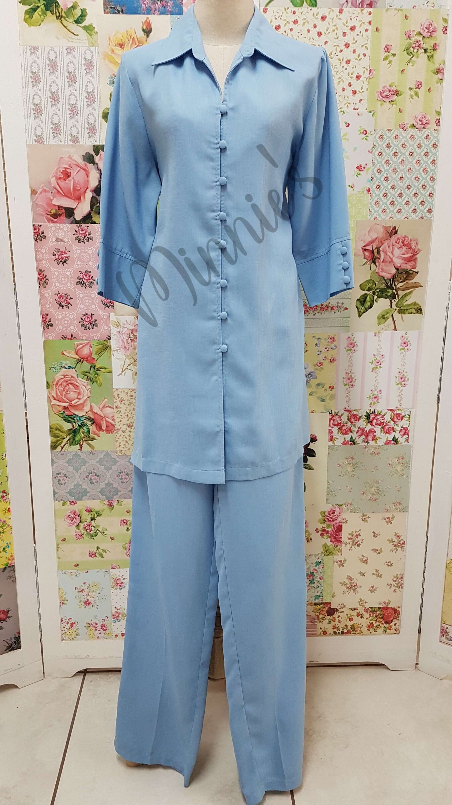 Powder Blue 2-Piece Pants Set YO019