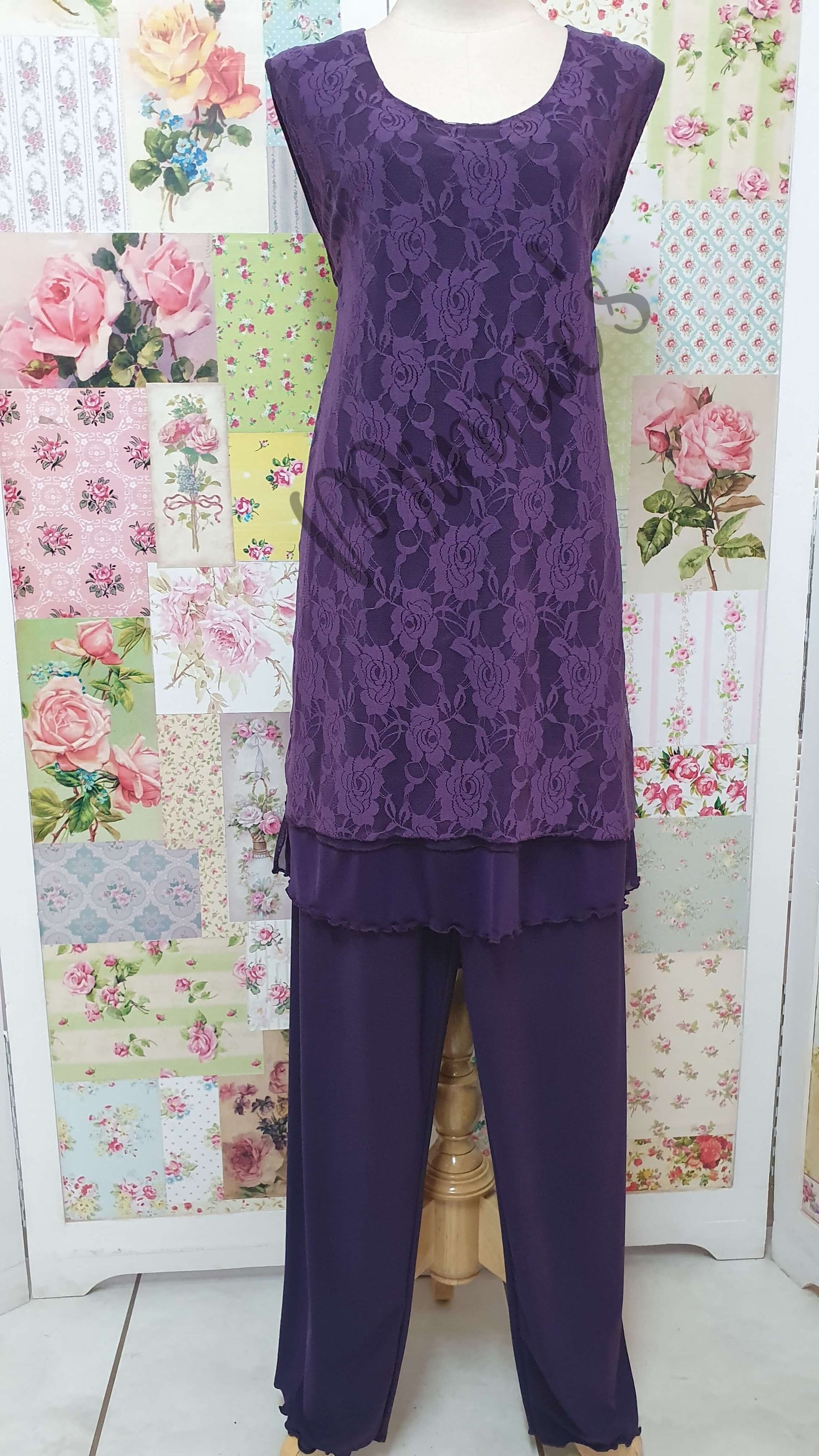 Purple 3-Piece Pants Set LR01