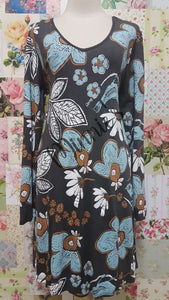 Grey Floral Dress SW050