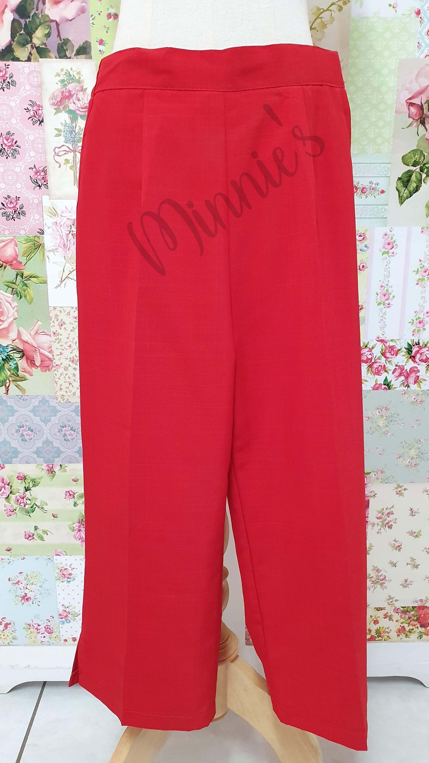 Red 2-Piece 3/4 Pants Set BS027