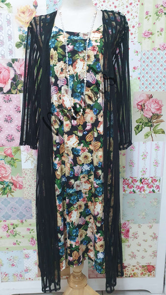 Black Floral Dress GD0207