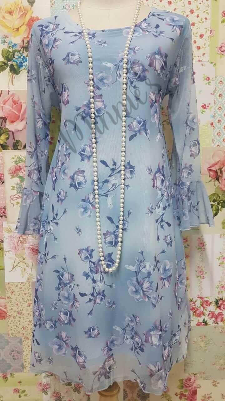 Baby Blue Floral Top SH032