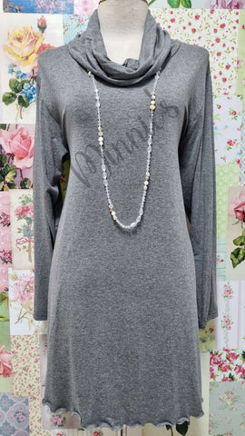 Grey Cowl Neck Top MD006