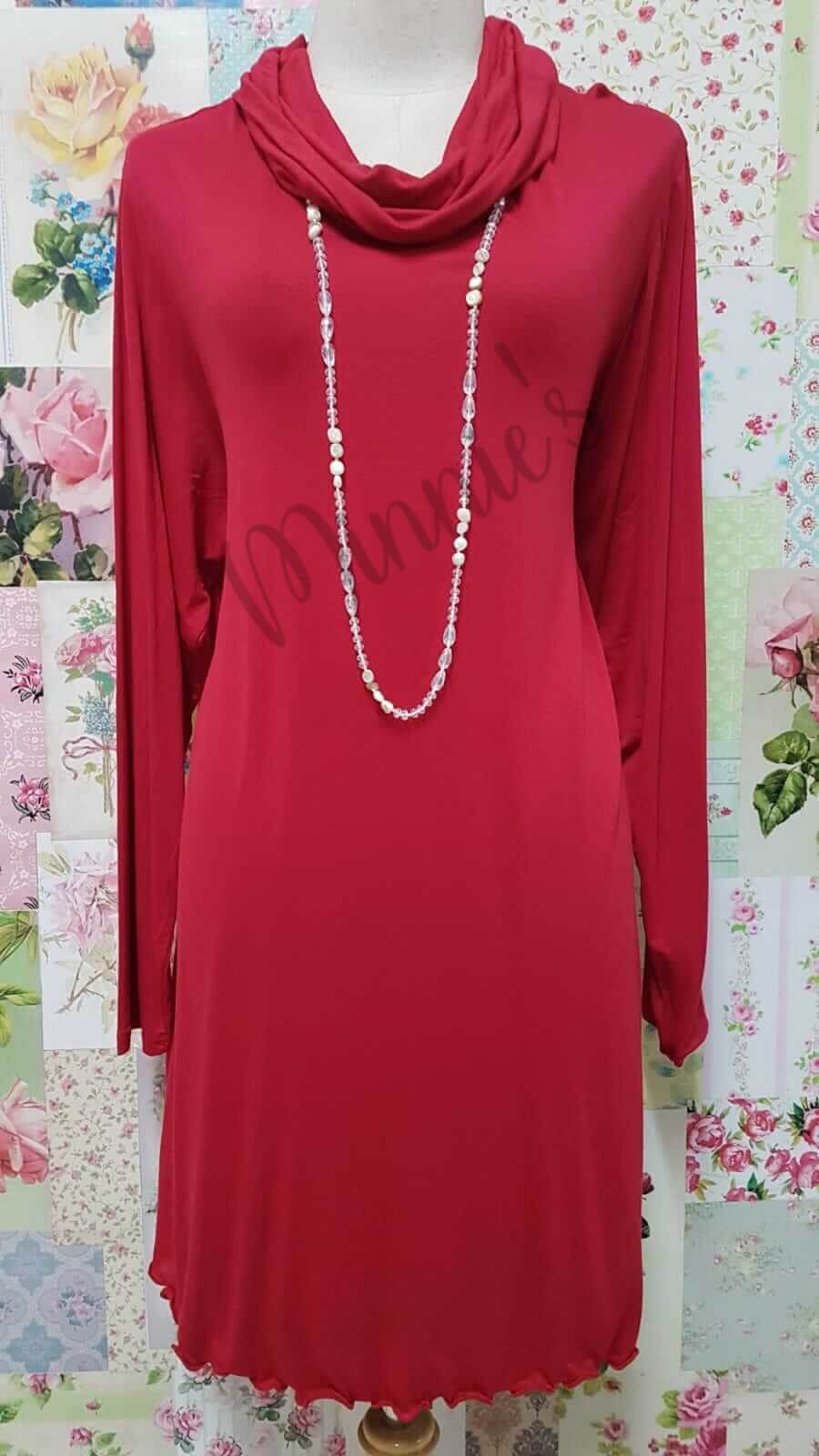 Red Cowl Neck MD002