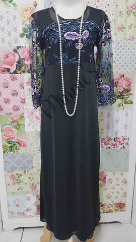 Black Floral 2-Piece Dress GD0220
