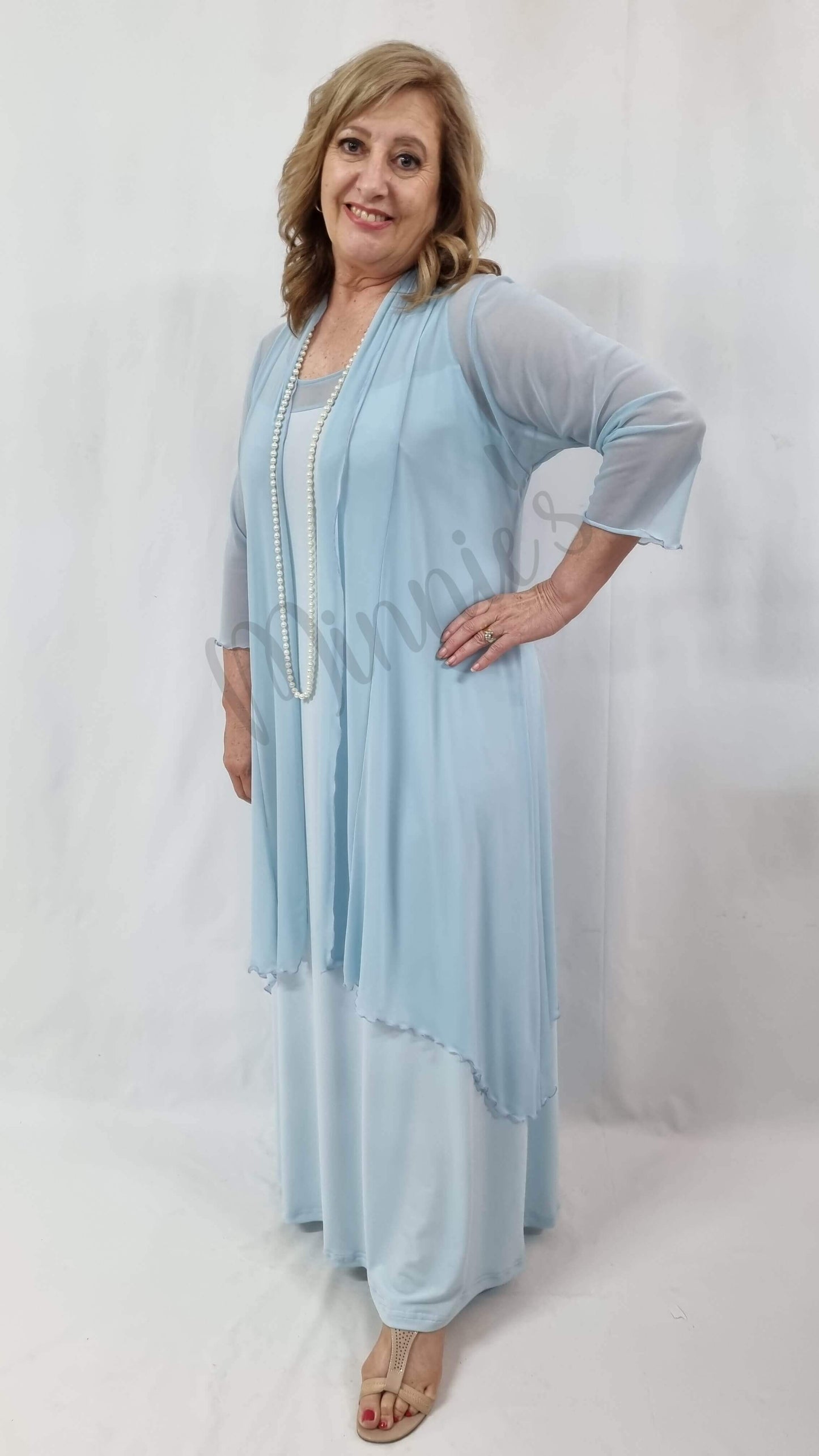 Sky Blue 2-Piece Dress Set SH054