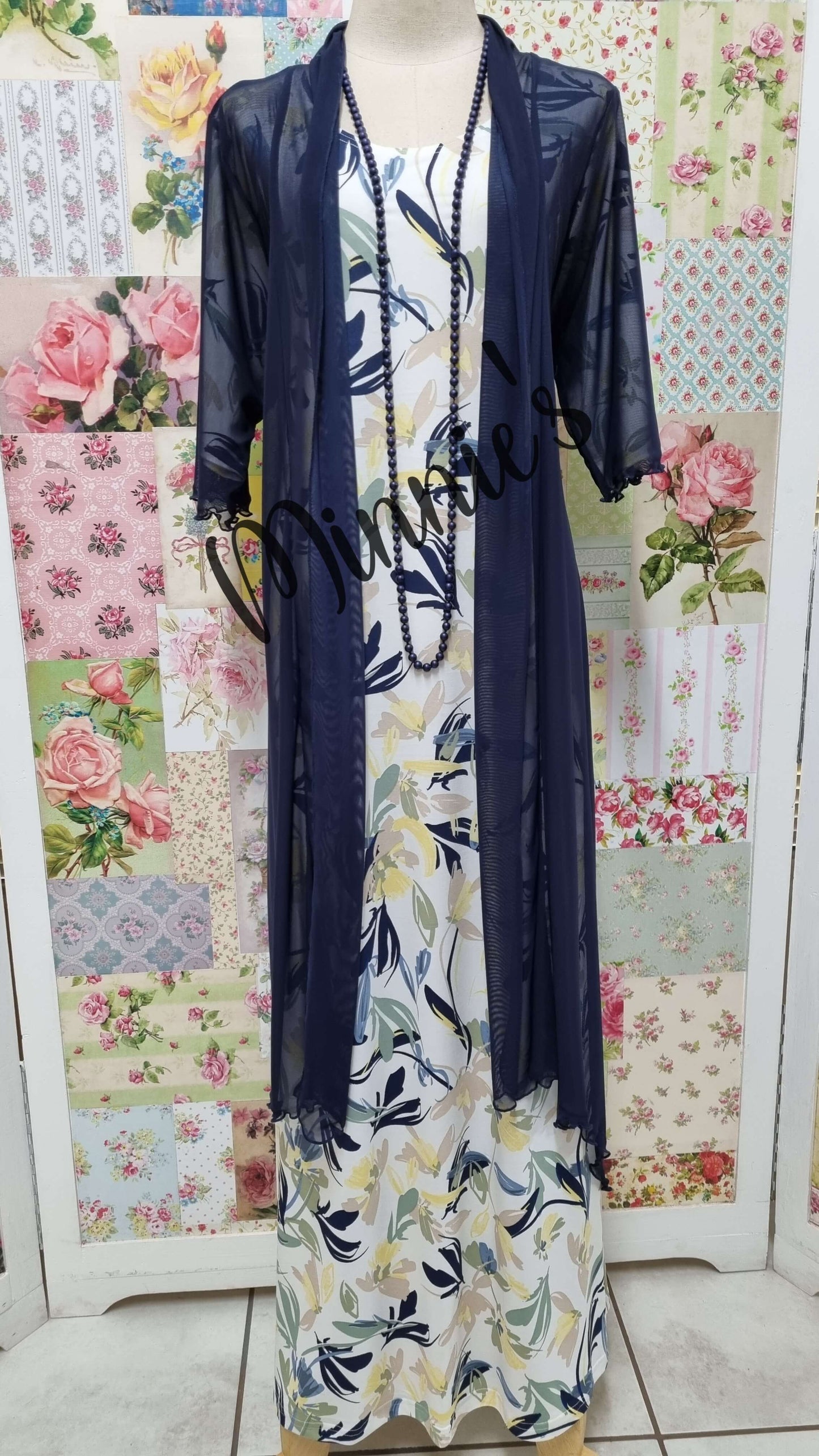 White Printed Long Dress SH068